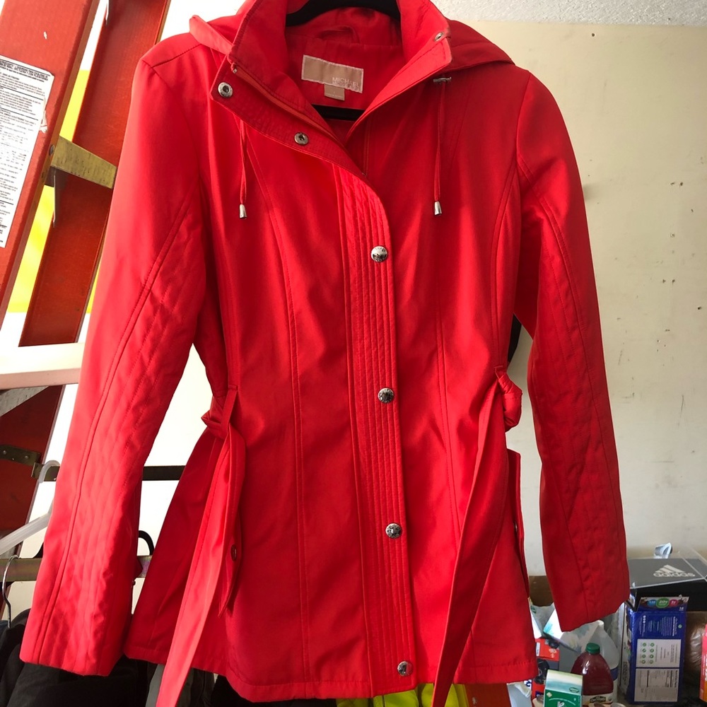 Michael Kors rain jacket, worn 2x, Red, Size small